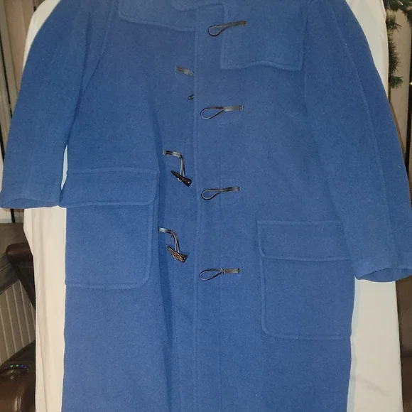 Classic Men's Blue Hooded Trench Coat